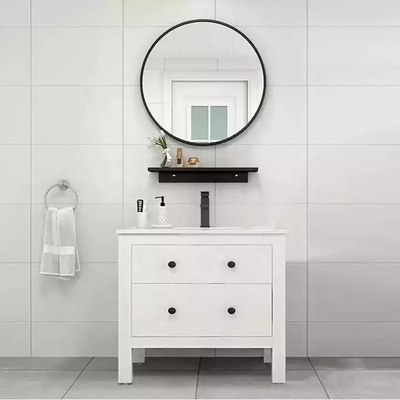 Современный твердый деревянный блок раковины мебели тщеты шкафа Bathroom одиночный