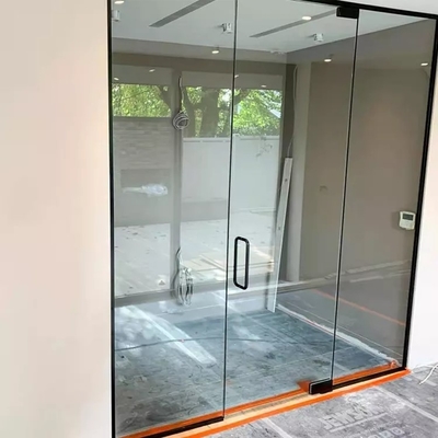 Дверь стекла качания алюминиевого сплава Frameless, закалила коммерчески двойную стеклянную дверь