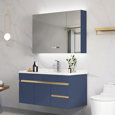 Роскошная твердая древесина с дизайном тщеты шкафа зеркала Bathroom СИД новым