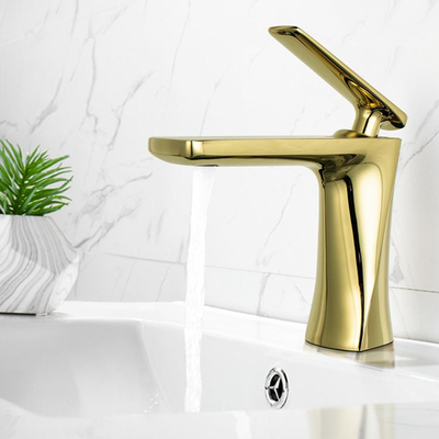 Раковина таза воды ручки санитарного цвета Faucets смесителя изделий золотого одиночная выстукивает для Bathroom