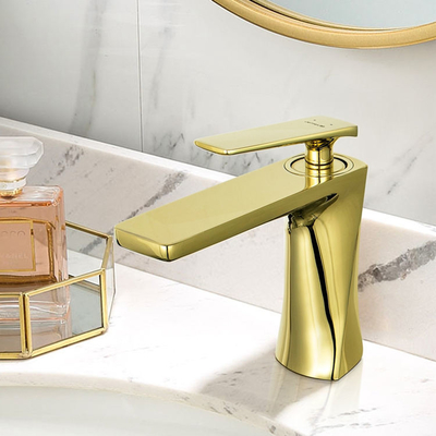 Раковина таза воды ручки санитарного цвета Faucets смесителя изделий золотого одиночная выстукивает для Bathroom