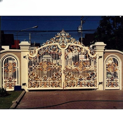 Роскошные старинные конструкции труб из кованого железа Главные ворота для домашнего сада или на улице