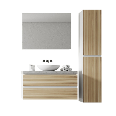 PVC MDF подгонял шкафы Bathroom стена установила тщету макияжа сбережений космоса