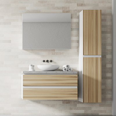 PVC MDF подгонял шкафы Bathroom стена установила тщету макияжа сбережений космоса