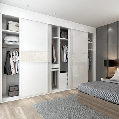 Белый Armoire лака подгонял шкаф раздвижной двери шкафа деревянный современный