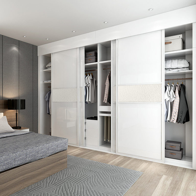 Белый Armoire лака подгонял шкаф раздвижной двери шкафа деревянный современный