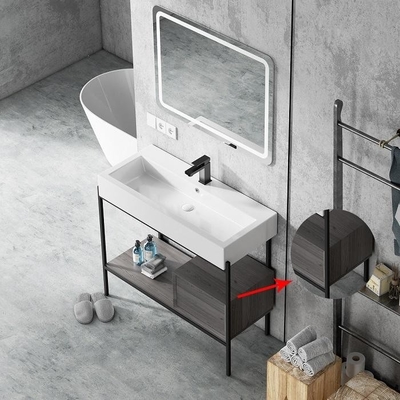 Пол - установленный блок тщеты раковины шкафа Bathroom гостиницы европейский керамический с зеркалом