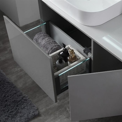 Теплый серый цвет подгонял зеркало света СИД шкафов Bathroom тщета ванны 40 дюймов