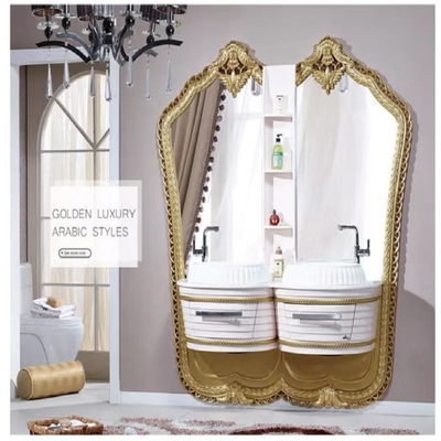 Золотой металл SS подгонял шкафы Bathroom 35&quot; мраморная тщета раковины Countertop