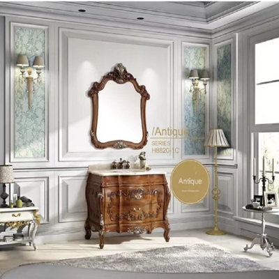 Золотой металл SS подгонял шкафы Bathroom 35&quot; мраморная тщета раковины Countertop