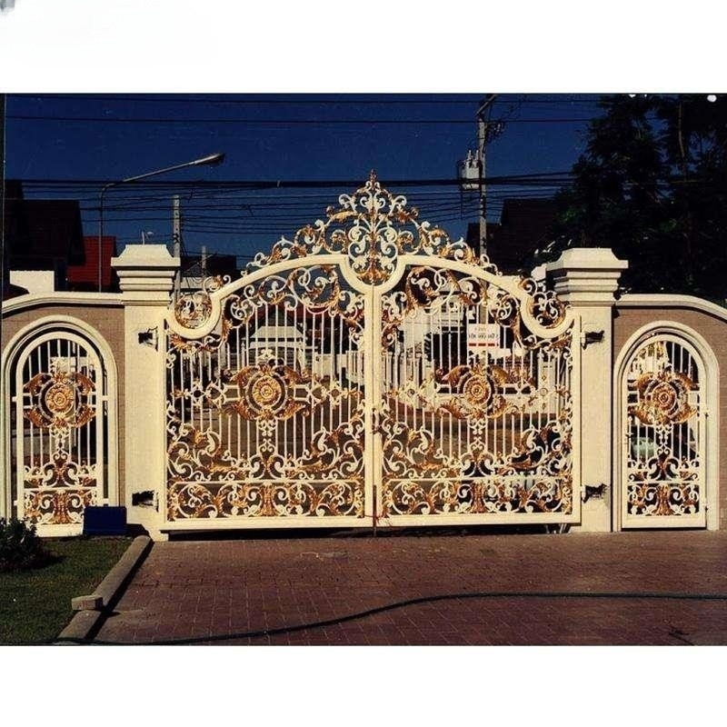 Роскошные старинные конструкции труб из кованого железа Главные ворота для домашнего сада или на улице